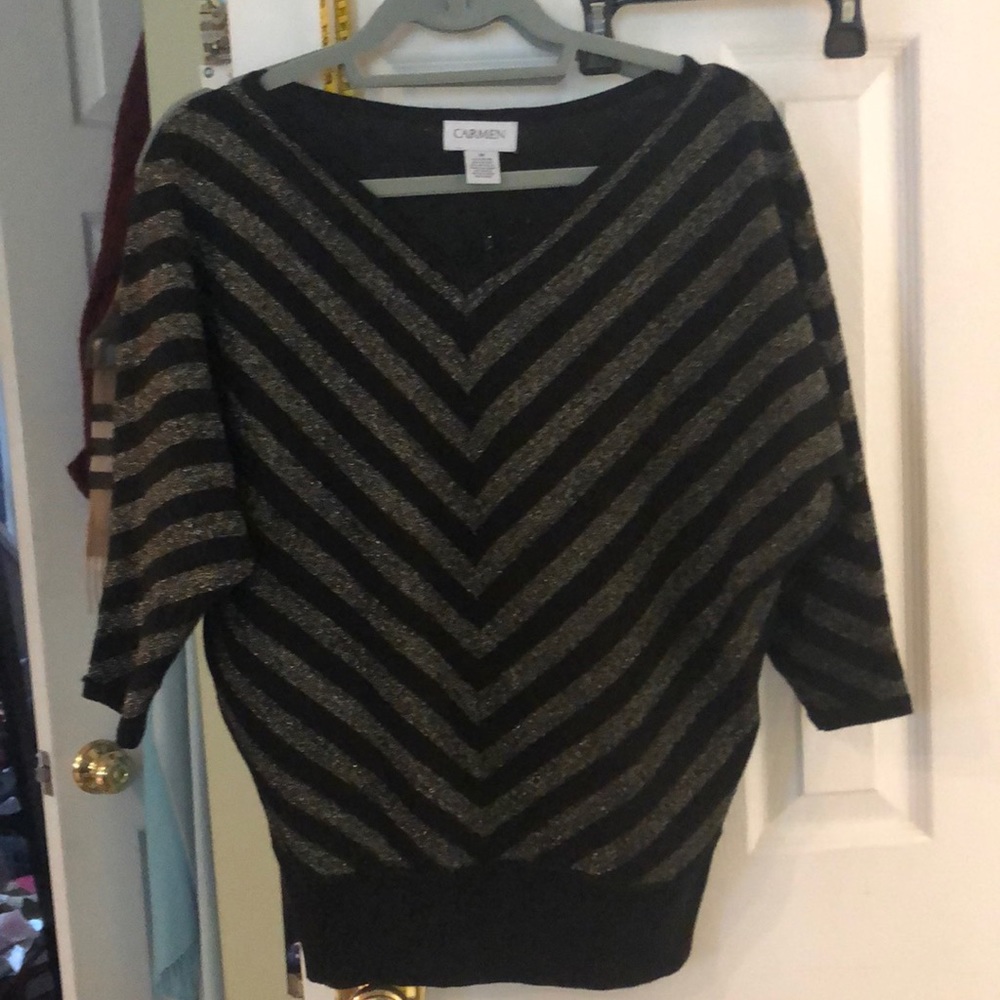 Carmen by Carmen Marc valvo black/lurex sweater